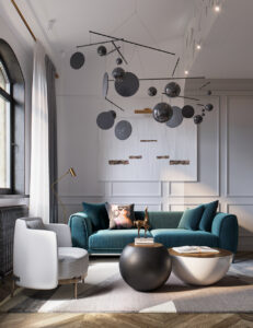 thiết kế nội thất nhà phố phong cách cổ điển phương tây