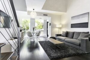 thiết ké nhà phố hiện đại với gam màu tối