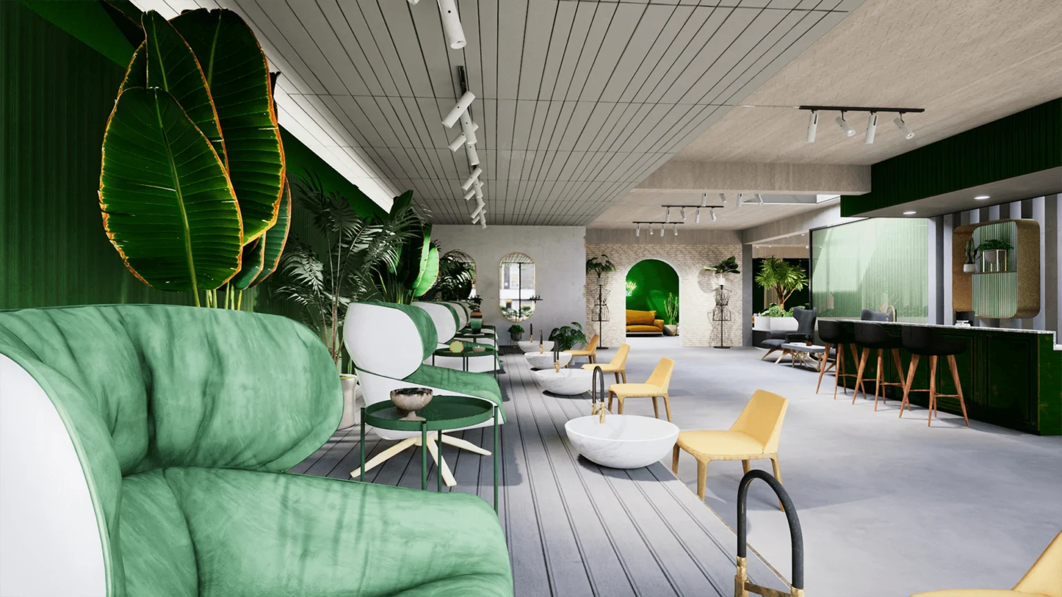 Dự án thi công nội thất spa Ms Nga - phòng tiếp đón khách