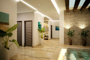 thiết kế spa bên trong khu resort