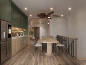 thi công nội thất biệt thự phố thị 02 phòng ngủ