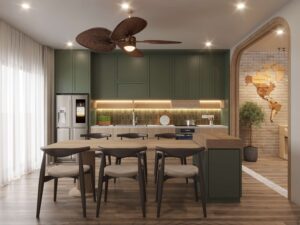 thi công nội thất biệt thự phố thị 02 phòng ngủ