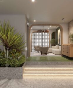 thi công nội thất biệt thự phố thị 02 phòng ngủ