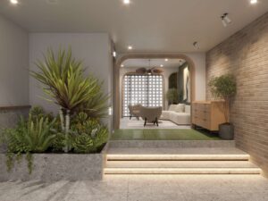 thi công nội thất biệt thự phố thị 02 phòng ngủ