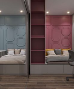 thi công nội thất biệt thự phố thị 02 phòng ngủ