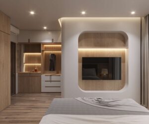 thi công nội thất biệt thự phố thị 02 phòng ngủ