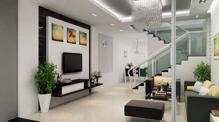 Không gian phòng khách sinh động hơn với cây xanh