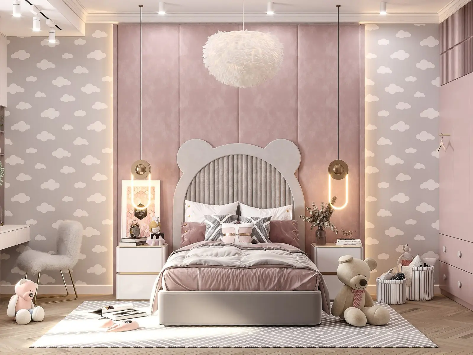 Lưu ý cần biết khi thiết kế, thi công phòng ngủ cho bé gái hiện đại