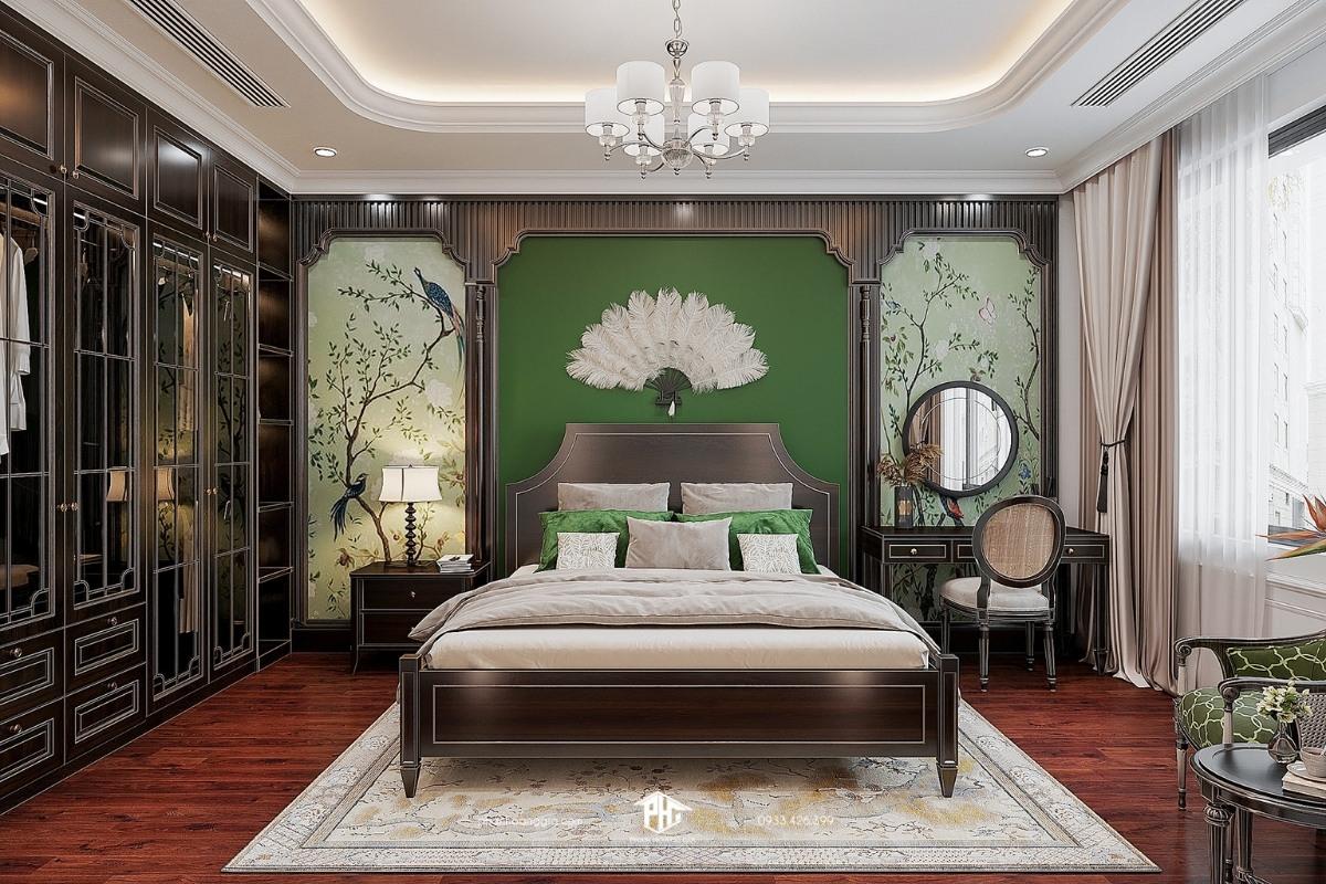 Gạch bông là một trong những yếu tố làm nên sự ấm cúng của phòng ngủ phong cách Indochine