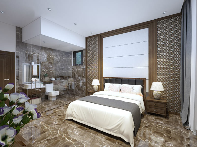 Vị trí đặt giường ngủ luôn là yếu tố quan trọng nhất trong phòng ngủ