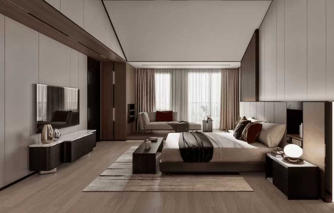 Phòng ngủ Master là không gian nghỉ ngơi, thư giãn dành riêng cho gia chủ, vì thế nên bố trí ở vị trí tốt, có hướng view đẹp