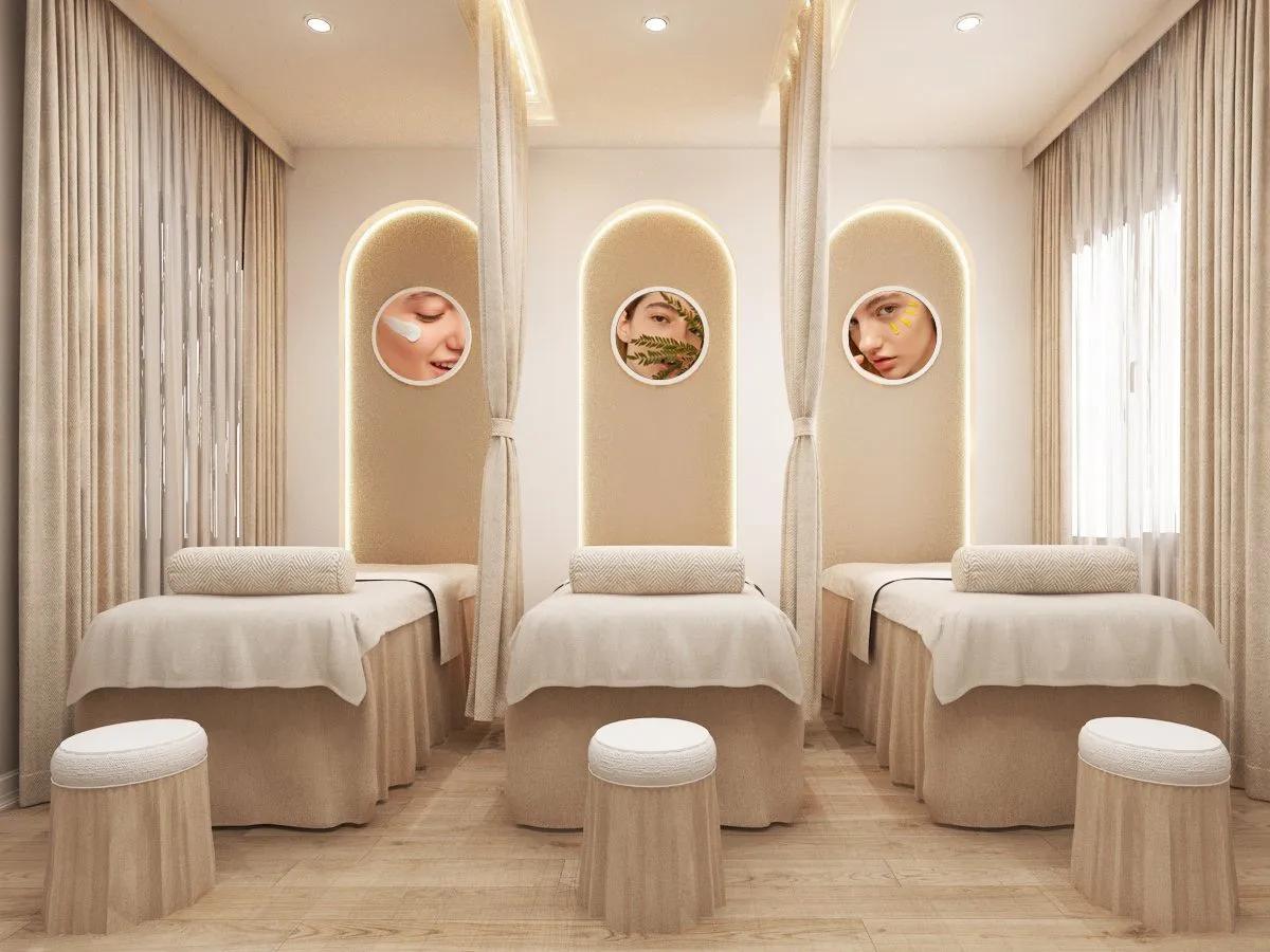 Đặc điểm đầu tiên của mô hình thiết kế spa mini là có quy mô và diện tích phù hợp