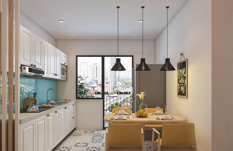 Thiết kế căn bếp nhỏ phong cách hiện đại