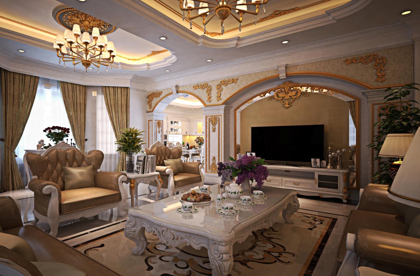 Nội thất nhà cấp 4 phong cách cổ điển sang trọng và quý phái