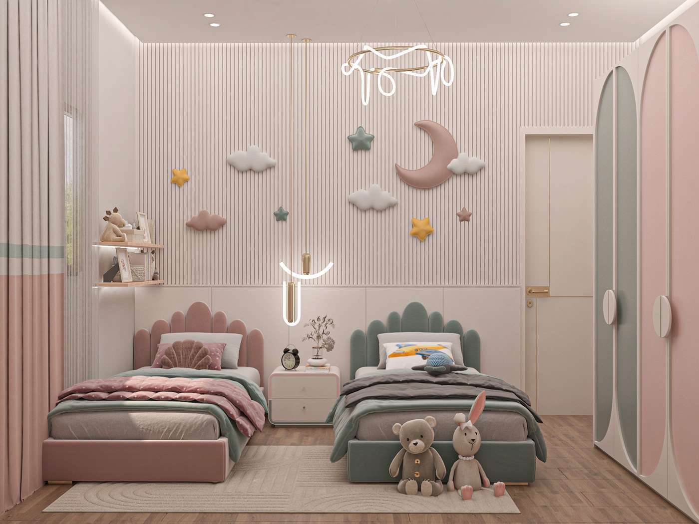 Ngoài việc thiết kế theo sở thích thì việc đưa các nhân vật yêu thích của các bé vào thiết kế cũng là một ý tưởng hay dành cho bạn