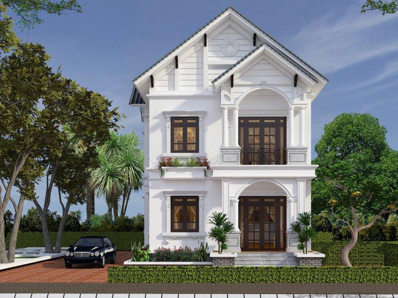 Mẫu thiết kế biệt thự mái Thái 2 tầng trang nhã