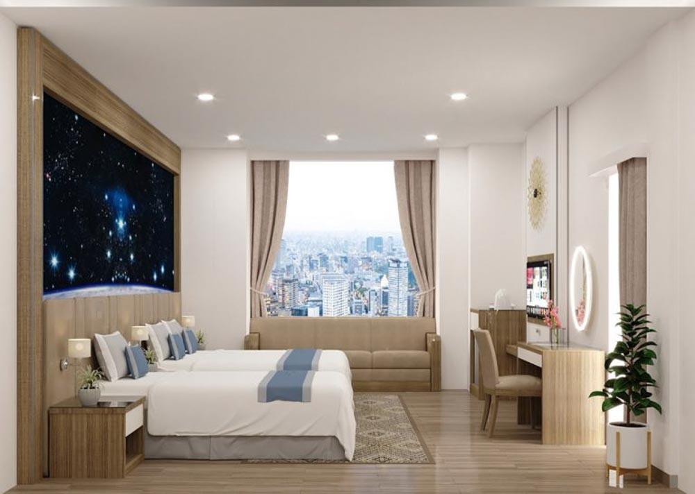 Thiết kế phòng ngủ khách sạn 3 sao tràn ngập ánh sáng tự nhiên
