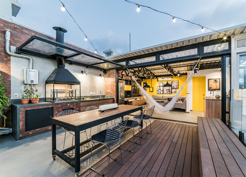 ý tưởng thiết kế sân thượng đẹp là thiết kế mái che sân thượng