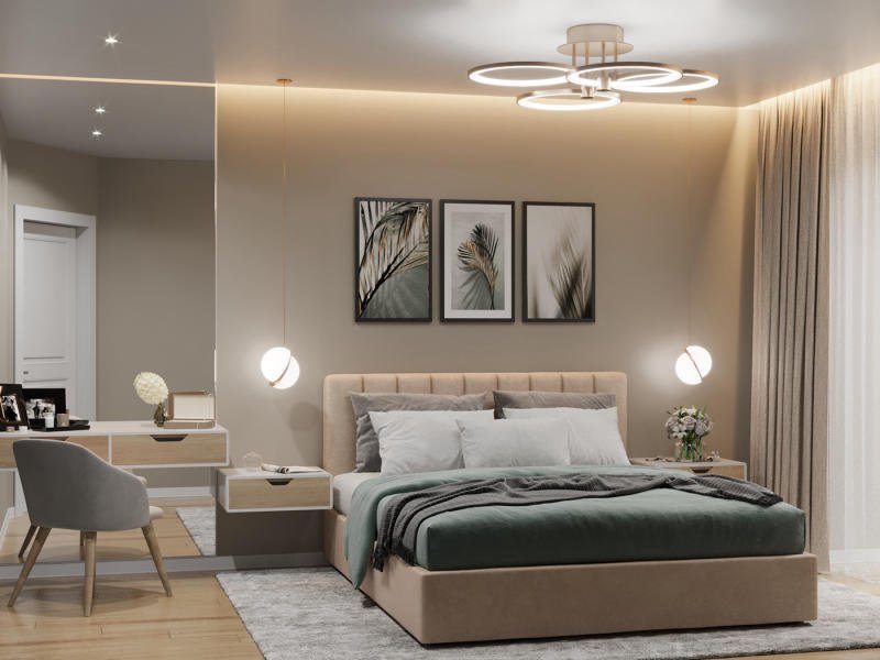 Giường ngủ trong phong cách Bắc Âu được thiết kế rất đơn giản